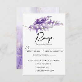 Tarjeta De Confirmación De Asistencia Boda Purple Elegant Lavender