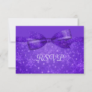 Tarjeta De Confirmación De Asistencia Boda Purple Passion & Shimmer Snowflakes