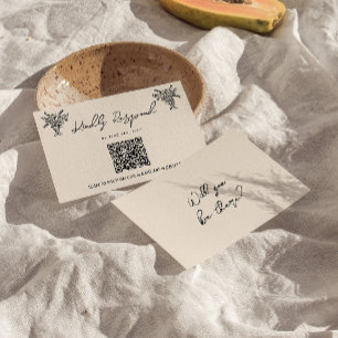 Tarjeta De Confirmación De Asistencia Boda Quirky dibujado por mano de código QR retro