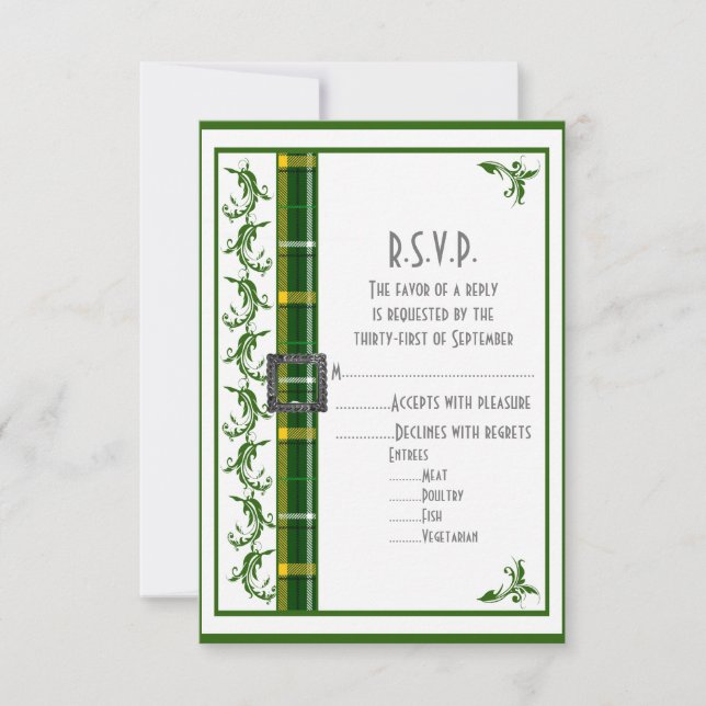 Tarjeta De Confirmación De Asistencia Boda R.S.V.P. (Anverso)