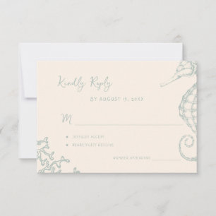 Tarjeta De Confirmación De Asistencia Boda retro caprichosa con destino a la playa con l