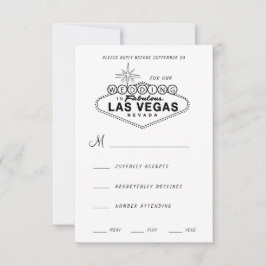 Tarjeta De Confirmación De Asistencia Boda retro Rótulo de Las Vegas