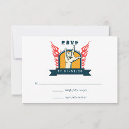 Tarjeta De Confirmación De Asistencia Boda Rock and Roll