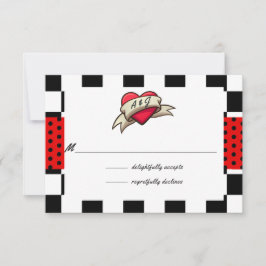 Tarjeta De Confirmación De Asistencia Boda Rockabilly