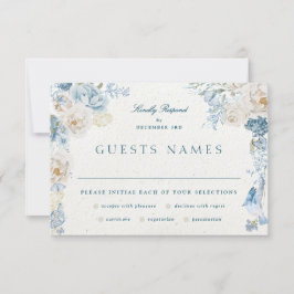 Tarjeta De Confirmación De Asistencia Boda Romantic Cotswolds Winter Florals