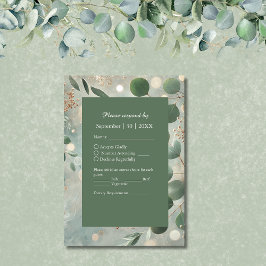 Tarjeta De Confirmación De Asistencia Boda Romantic Sage Green Eucalyptus