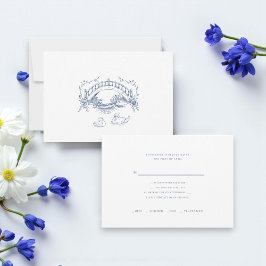 Tarjeta De Confirmación De Asistencia Boda Romántica de Cisnes Rústicos Vintage Respuest