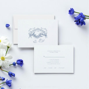 Tarjeta De Confirmación De Asistencia Boda Romántica de Cisnes Rústicos Vintage Respuest