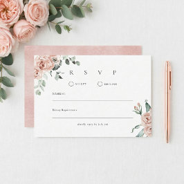 Tarjeta De Confirmación De Asistencia Boda Romántica Rosa Rosada