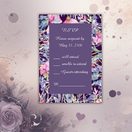 Tarjeta De Confirmación De Asistencia boda romántica y colorida de flores silvestres RSV