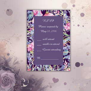 Tarjeta De Confirmación De Asistencia boda romántica y colorida de flores silvestres RSV