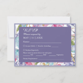 Tarjeta De Confirmación De Asistencia boda romántico colorido de flores silvestres