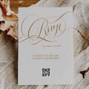 Tarjeta De Confirmación De Asistencia Boda romántico elegante de oro neutro