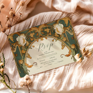 Tarjeta De Confirmación De Asistencia Boda Romántico Ornate Frame Greenery