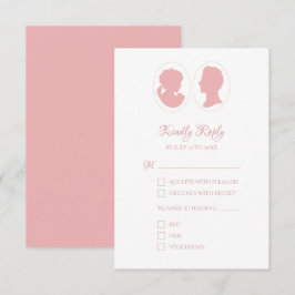 Tarjeta De Confirmación De Asistencia Boda rosa clásico de Regencia Cameo