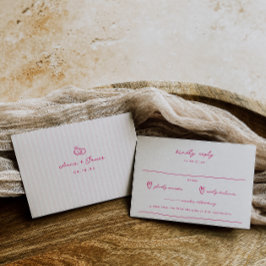 Tarjeta De Confirmación De Asistencia Boda Rosa de Doodle Whimsical