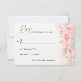 Tarjeta De Confirmación De Asistencia Boda Rosa elegante