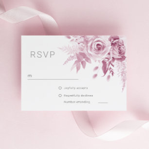 Tarjeta De Confirmación De Asistencia Boda Rosa Rosa Divino