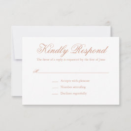 Tarjeta De Confirmación De Asistencia Boda Rosa rosa formal elegante tradicional