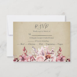 Tarjeta De Confirmación De Asistencia Boda rosa rosado moderno y polvoriento