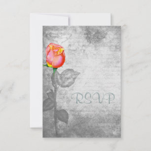 Tarjeta De Confirmación De Asistencia Boda Rosa Vintage Peace