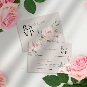 Tarjeta De Confirmación De Asistencia Boda rosado Rosa de color turbio
