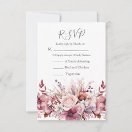 Tarjeta De Confirmación De Asistencia Boda rosado Rosa moderno