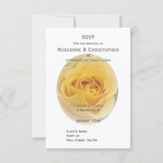 Tarjeta De Confirmación De Asistencia Boda Rosebud amarillo