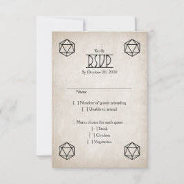 Tarjeta De Confirmación De Asistencia Boda RPG D20 Gamer
