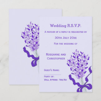 Tarjeta De Confirmación De Asistencia Boda Rubor Lavender