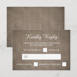 Tarjeta De Confirmación De Asistencia Boda Rustic Burlap