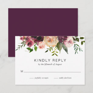Tarjeta De Confirmación De Asistencia Boda Rustic Fall Floral Elegante