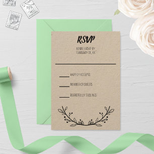 Tarjeta De Confirmación De Asistencia Boda Rustic Wreath