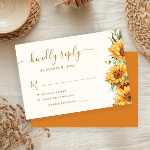 Tarjeta De Confirmación De Asistencia Boda rústica boho jardín floral otoño