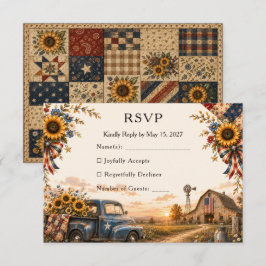 Tarjeta De Confirmación De Asistencia Boda rústica chic americana con girasoles