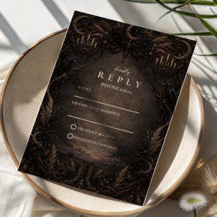 Tarjeta De Confirmación De Asistencia Boda Rústica Country Gótica
