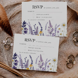 Tarjeta De Confirmación De Asistencia Boda Rústica de Flor Silvestre Elegante