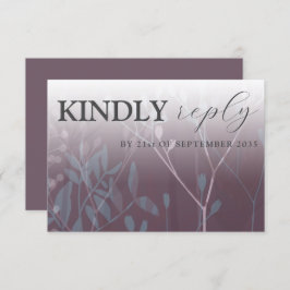 Tarjeta De Confirmación De Asistencia Boda Rústica de Grasas Salvajes de Pluma Oscura RS