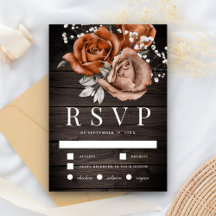 Boda Rústica de Madera Naranja Quemada Rosa Terrac