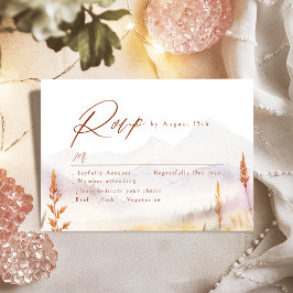 Tarjeta De Confirmación De Asistencia Boda rústica de montaña con flores silvestres en a