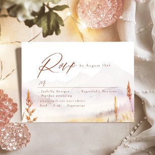 Tarjeta De Confirmación De Asistencia Boda rústica de montaña con flores silvestres en a