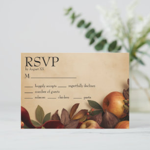 Tarjeta De Confirmación De Asistencia Boda rústica de otoño con manzanas y higos