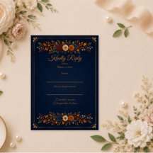Boda rústica de otoño en azul marino