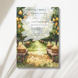 Tarjeta De Confirmación De Asistencia Boda Rústica en Huerta de Peras Campestre