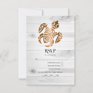 Tarjeta De Confirmación De Asistencia Boda rústica tropical mística de la isla