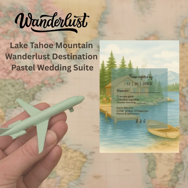 Tarjeta De Confirmación De Asistencia Boda Rústico Alpino Lake Tahoe (Subido por el creador)