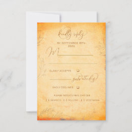 Tarjeta De Confirmación De Asistencia Boda Rústico Bohemio Toscana de otoño QR