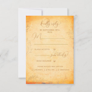 Tarjeta De Confirmación De Asistencia Boda Rústico Bohemio Toscana de otoño QR