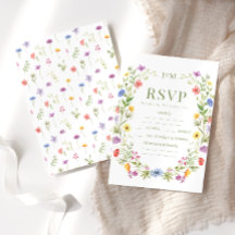 Boda rústico de flor floral de pradera colorida