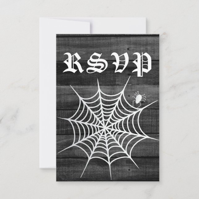Tarjeta De Confirmación De Asistencia Boda Rústico de Halloween (Anverso)